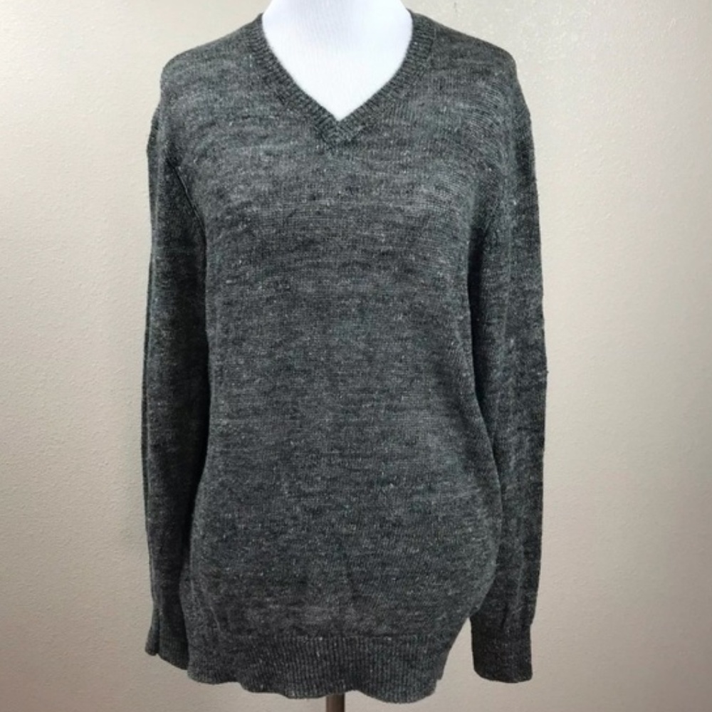 💐Vince Medium 100% Linen Gray V Neck Sweater